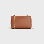 CLUTCH ON CHAIN CUIR TRIOMPHE IN SMOOTH CALFSKIN TAN - Image 4